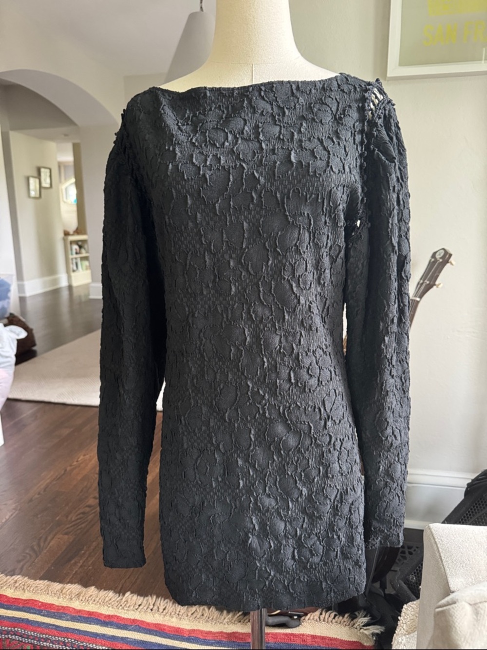 Rachel Comey Black Textured stretch Mini Dress